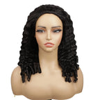 200% 3 In 1 Curly Texture Breathable Cap Half Wig Natural Color