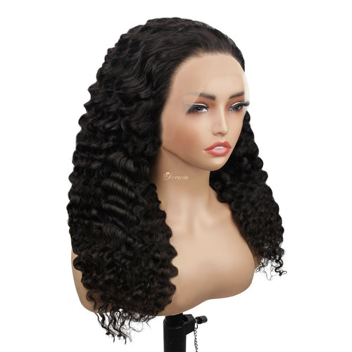 13x4 Transparent Lace Burmese Curly Closure Human Hair Wig