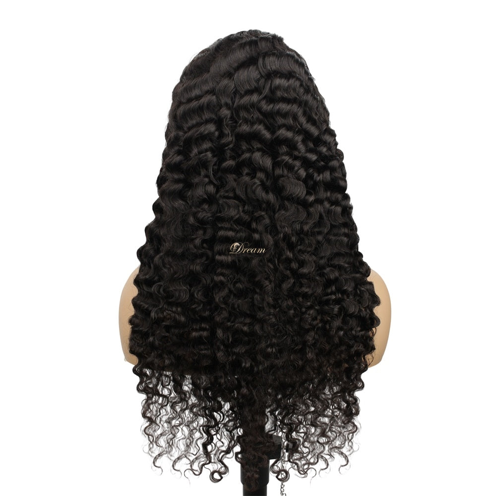 13x4 Transparent Lace Burmese Curly Closure Human Hair Wig