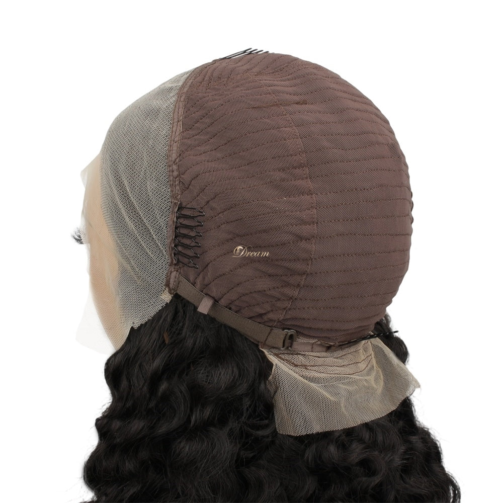 13x4 Transparent Lace Burmese Curly Closure Human Hair Wig