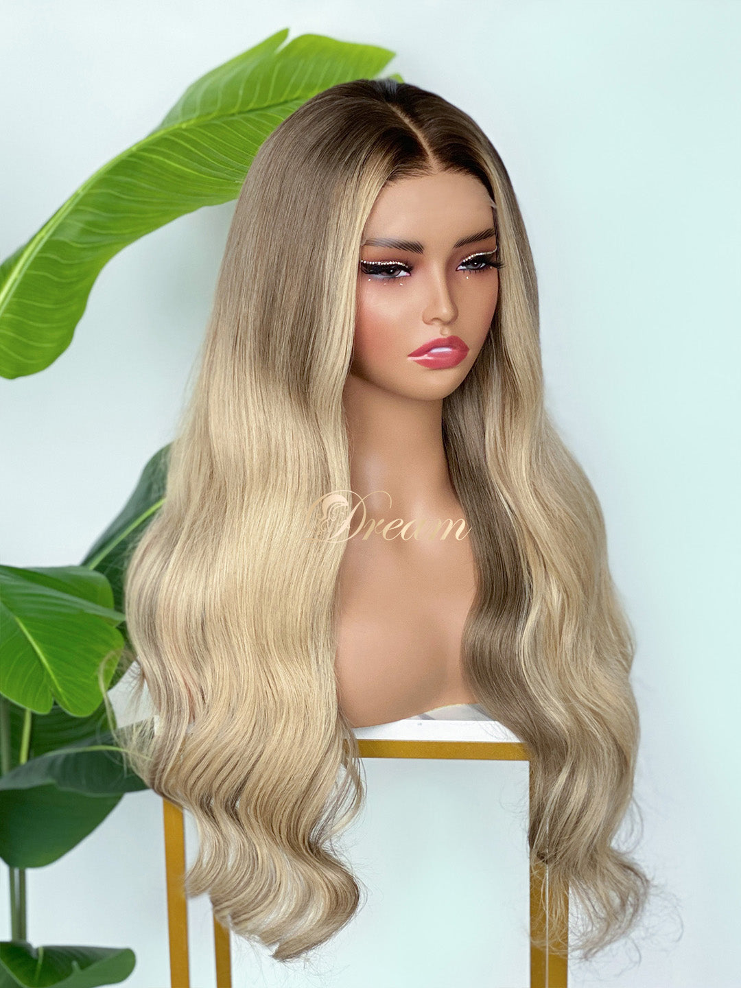 BL-01 Rooted Beige Blonde Body Wave Human Hair Wig