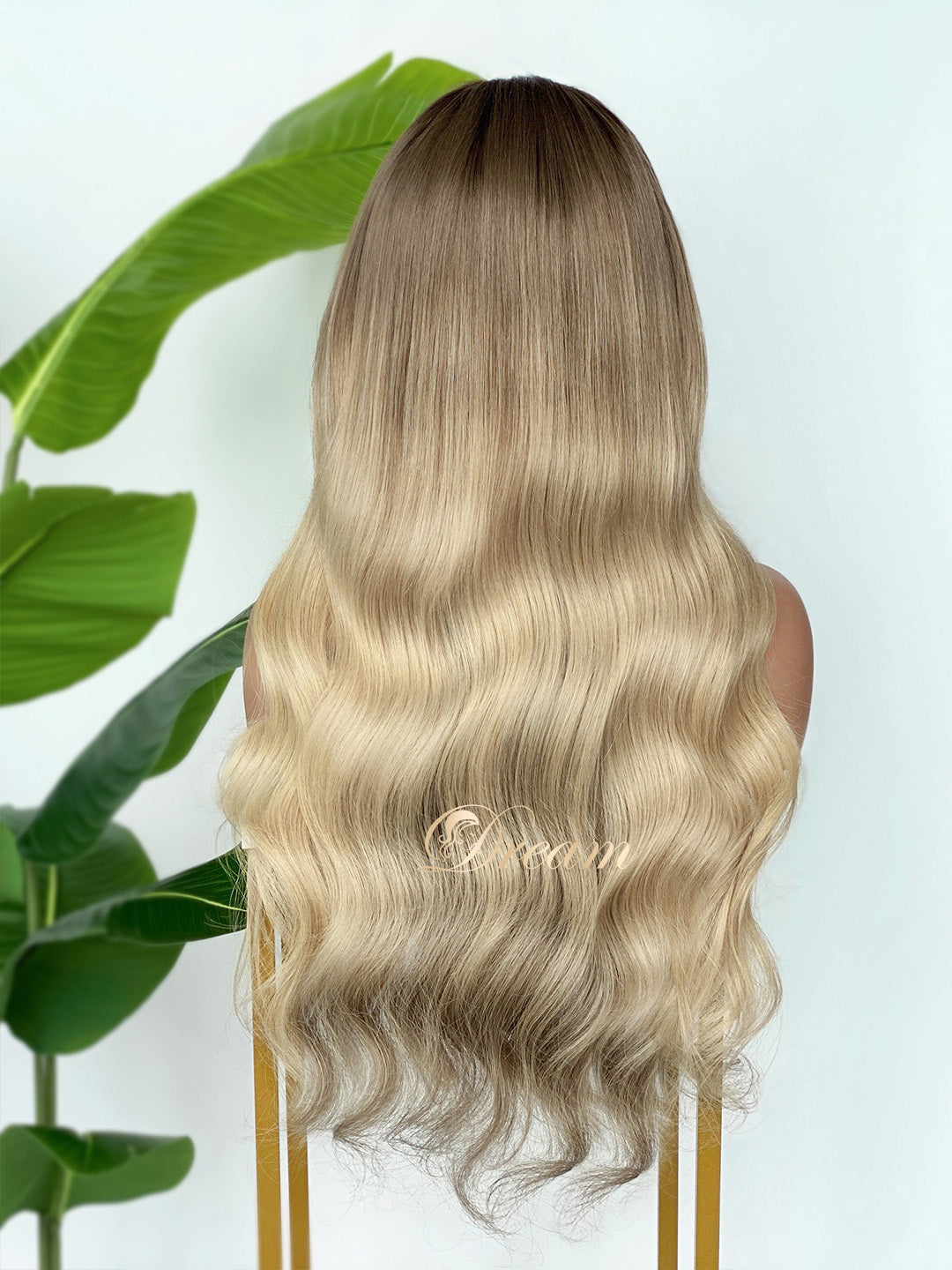 BL-01 Rooted Beige Blonde Body Wave Human Hair Wig
