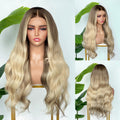 BL-01 Rooted Beige Blonde Body Wave Human Hair Wig