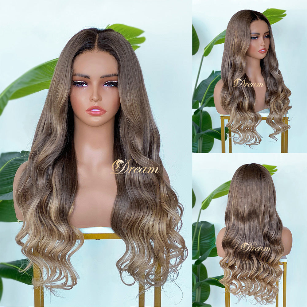 BL-02 Ash Mushroom Blonde Body Wave Human Hair Wig
