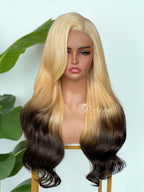 BL-04 Blonde Black Ombre Body Wave Human Hair Wig