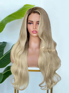 BL-07 Light Champagne Blonde Body Wave Human Hair Wig