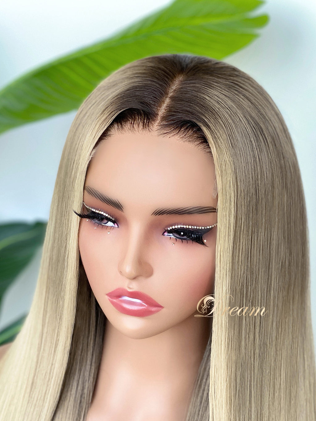 BL-08 Beige Blonde Straight Human Hair Wig