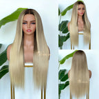 BL-08 Beige Blonde Straight Human Hair Wig