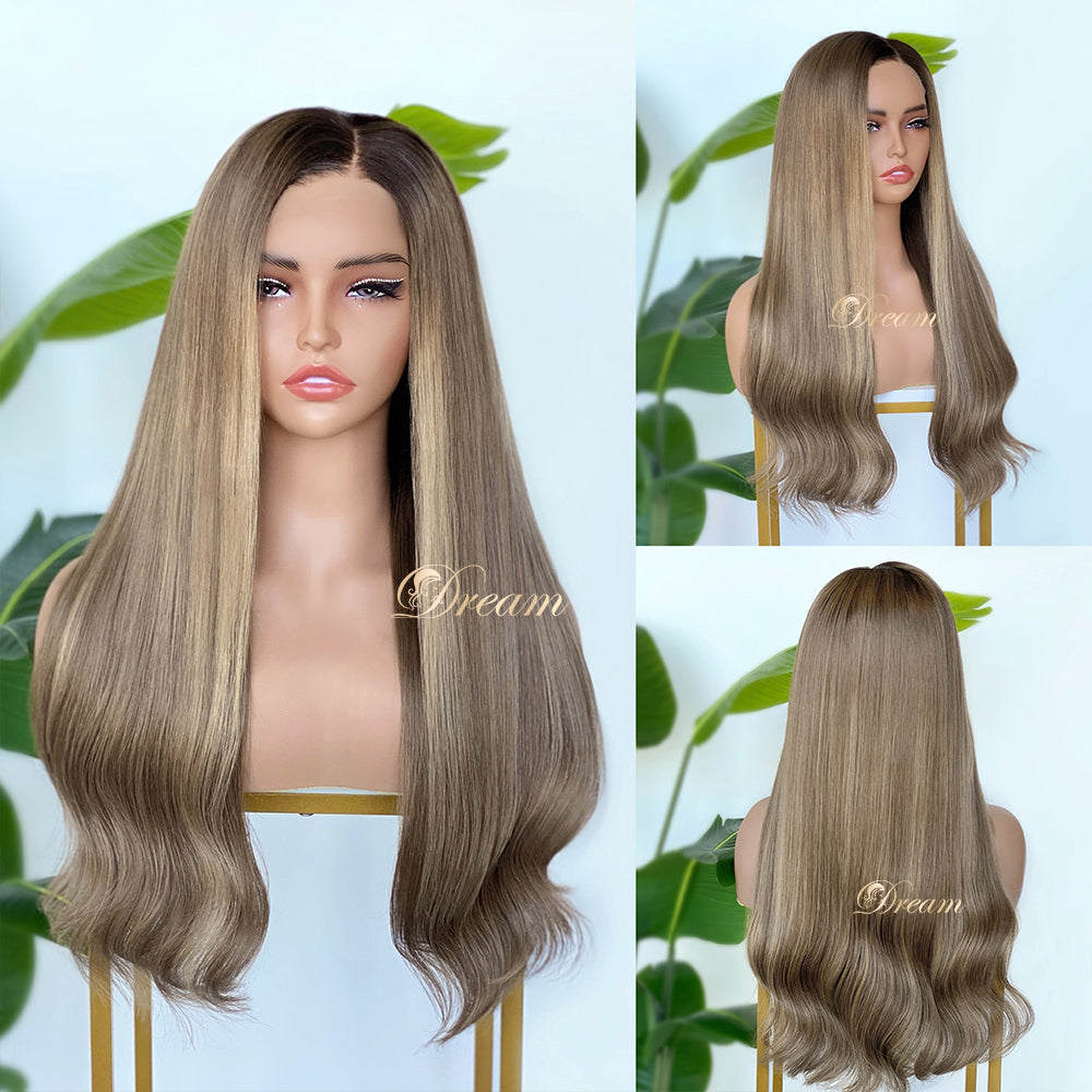 BL-09 Ash Beige Blonde Straight Human Hair Wig