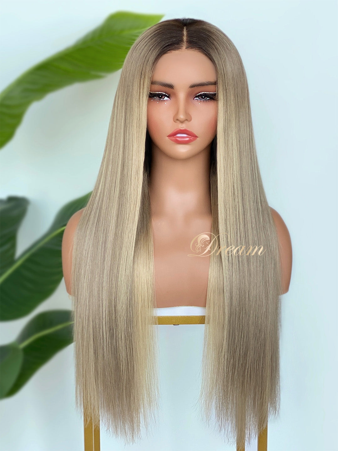 BL-11 Platinum Beige Blonde Straight Human Hair Wig