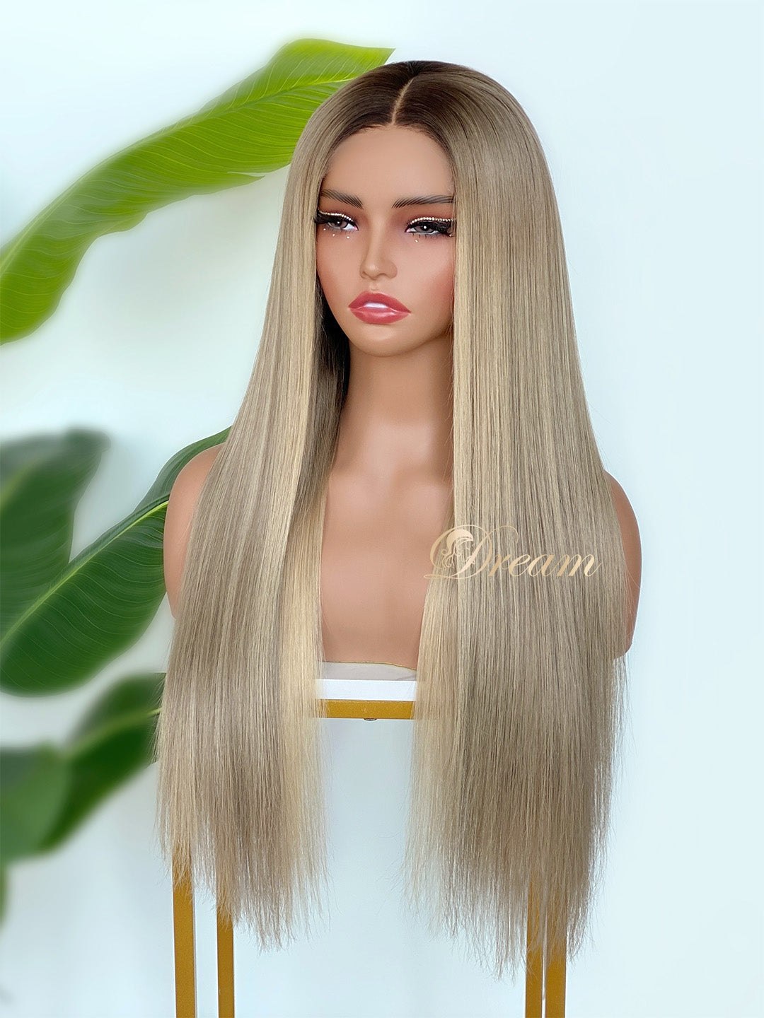 BL-11 Platinum Beige Blonde Straight Human Hair Wig