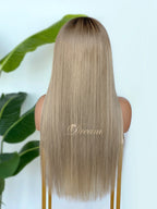 BL-11 Platinum Beige Blonde Straight Human Hair Wig