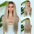 BL-11 Platinum Beige Blonde Straight Human Hair Wig