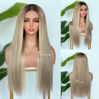 BL-11 Platinum Beige Blonde Straight Human Hair Wig