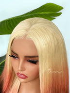 BL-12 Blonde Copper Black Ombre Body Wave Human Hair Wig