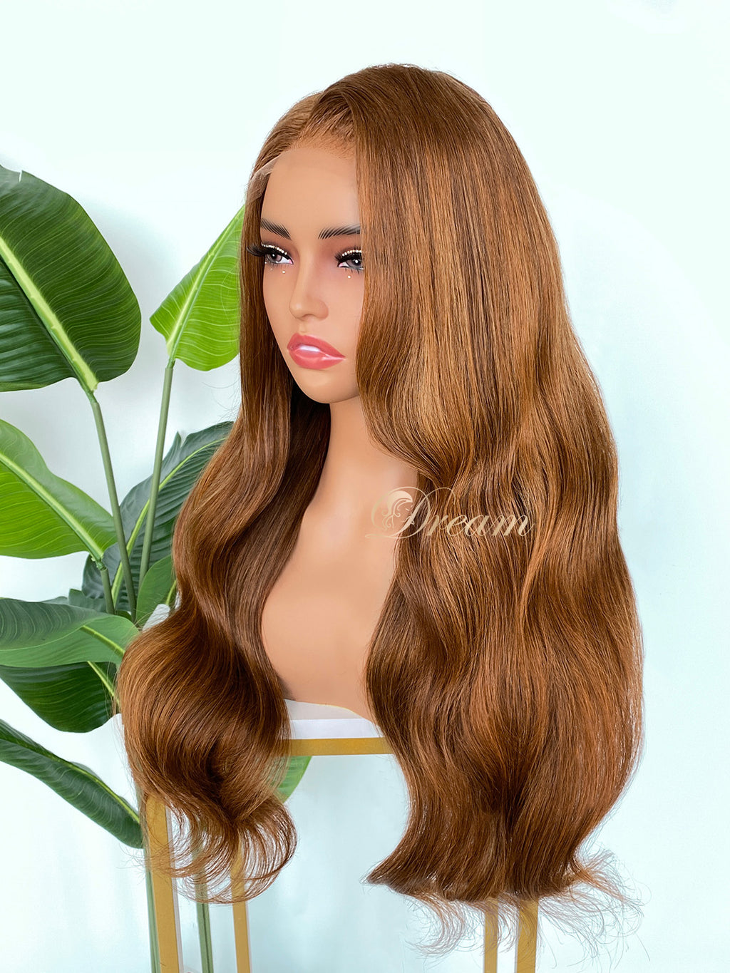 L1-02 Warm Copper Brown Body Wave Human Hair Wig