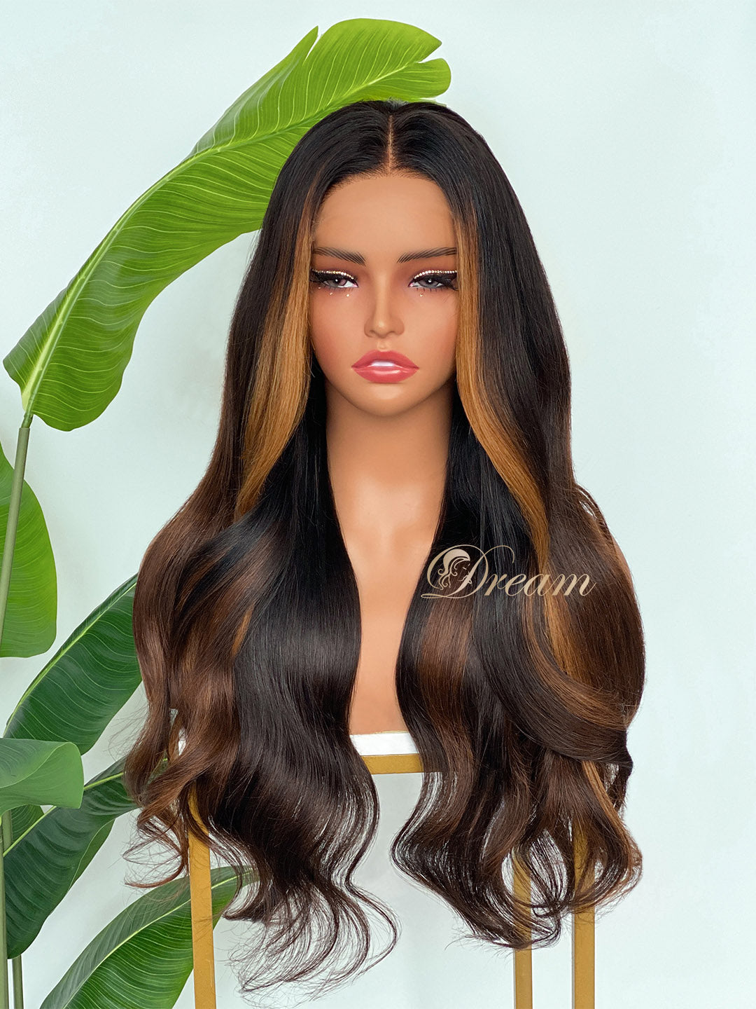L1-04 Deep Chocolate Brown Body Wave Human Hair Wig