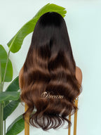 L1-04 Deep Chocolate Brown Body Wave Human Hair Wig