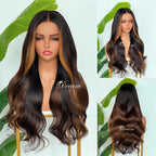 L1-04 Deep Chocolate Brown Body Wave Human Hair Wig