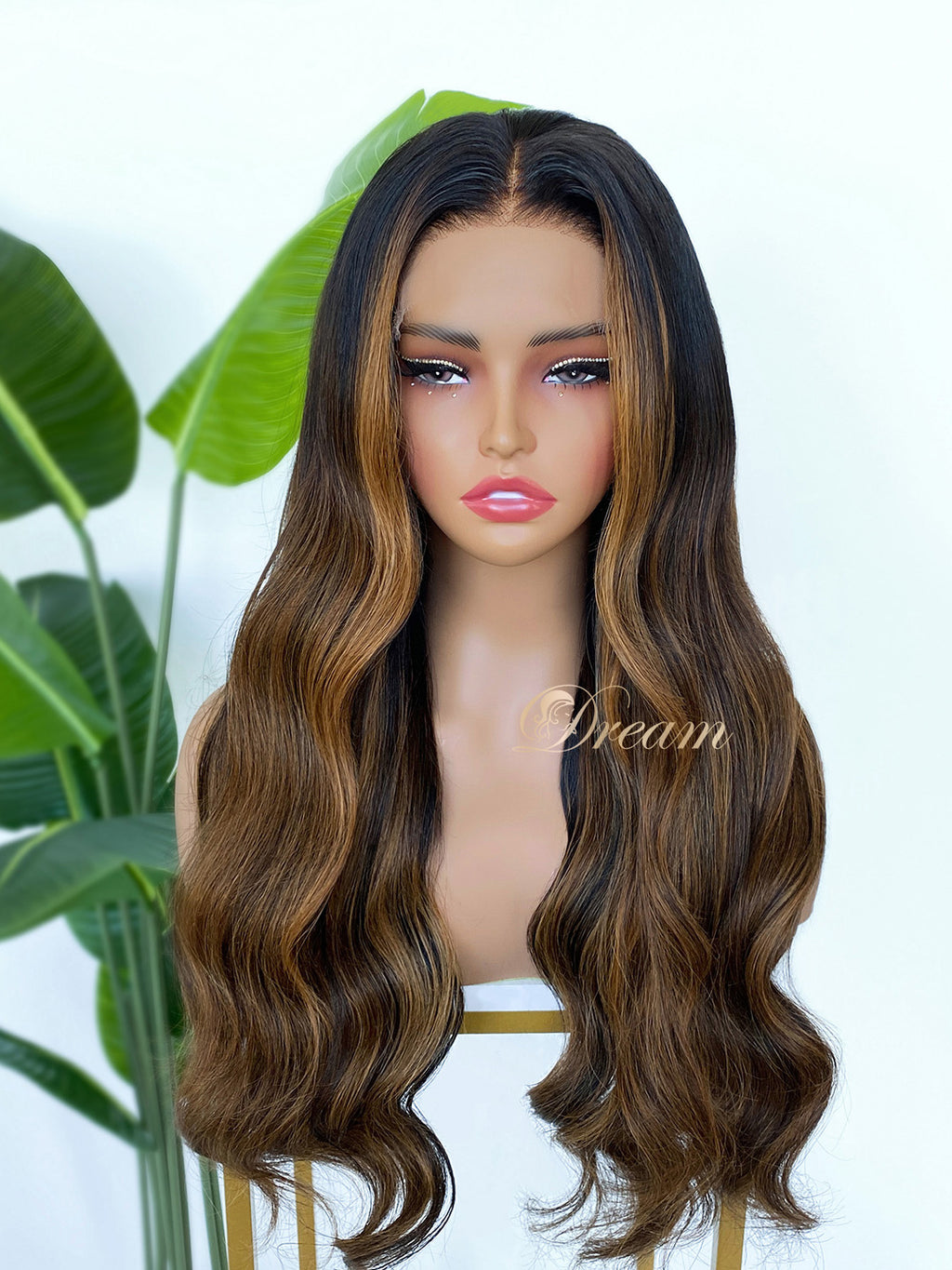 L1-05 Chocolate Caramel Balayage Body Wave Human Hair Wig