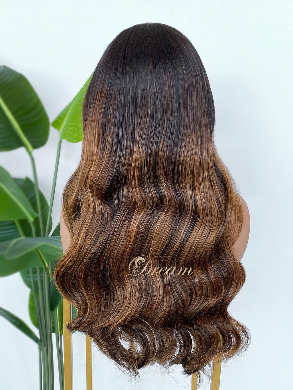 L1-05 Chocolate Caramel Balayage Body Wave Human Hair Wig