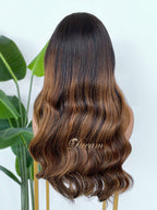 L1-05 Chocolate Caramel Balayage Body Wave Human Hair Wig