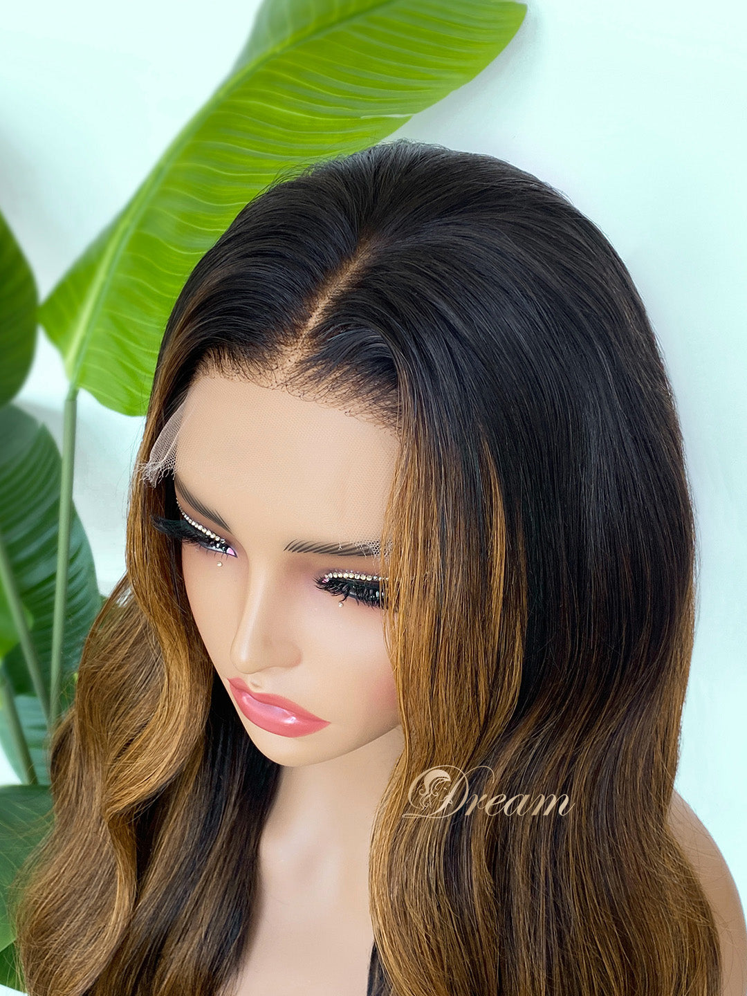 L1-05 Chocolate Caramel Balayage Body Wave Human Hair Wig