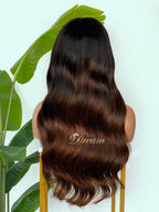 L1-12 Deep Espresso Brown Body Wave Human Hair Wig