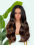 L1-12 Deep Espresso Brown Body Wave Human Hair Wig