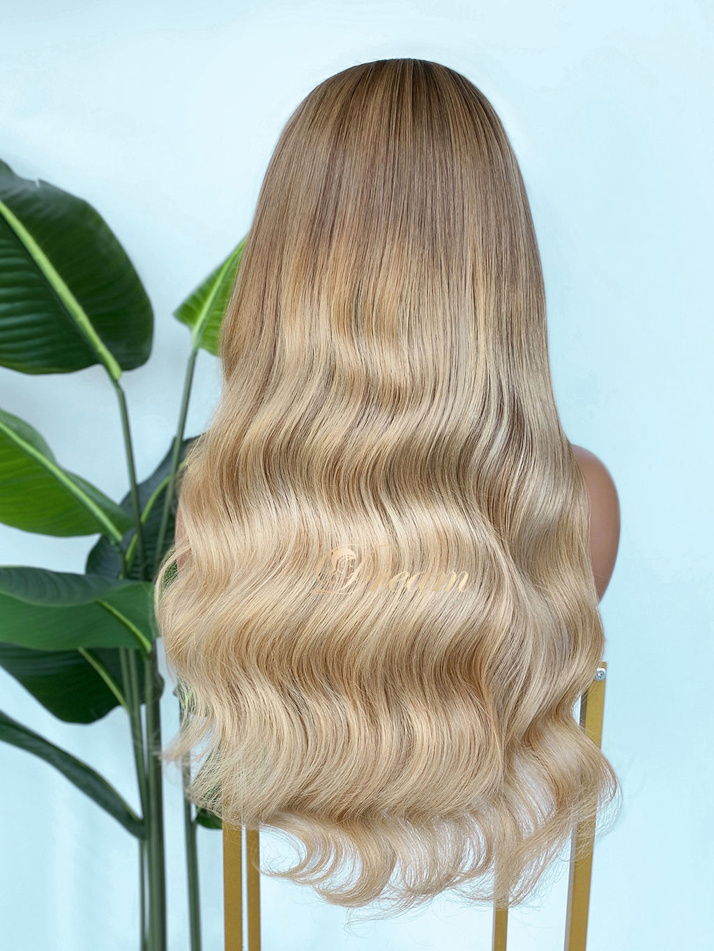 L2-02 Beige Honey Blonde Body Wave Human Hair Wig