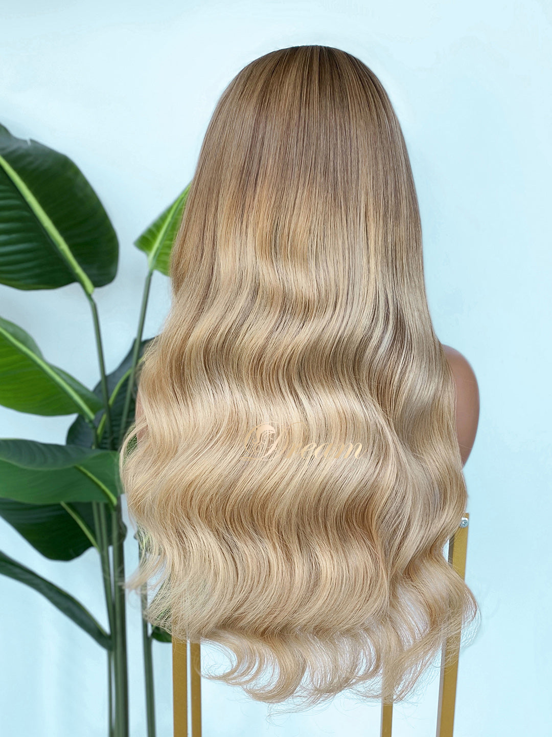 L2-02 Beige Honey Blonde Body Wave Human Hair Wig