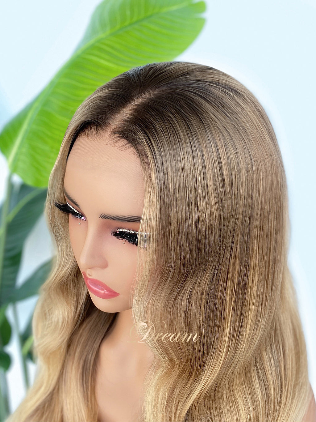 L2-02 Beige Honey Blonde Body Wave Human Hair Wig