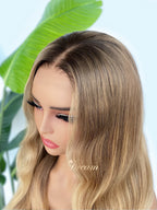 L2-02 Beige Honey Blonde Body Wave Human Hair Wig