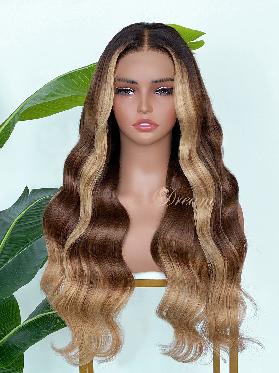 L2-05 Chocolate Caramel Balayage Body Wave Human Hair Wig