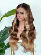 L2-05 Chocolate Caramel Balayage Body Wave Human Hair Wig