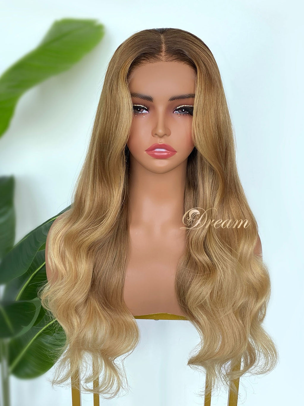L2-06 Warm Golden Beige Blonde Body Wave Human Hair Wig