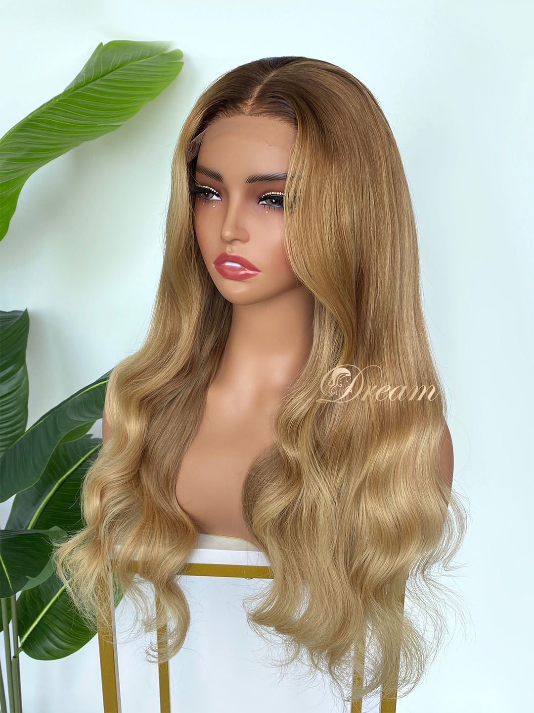 L2-06 Warm Golden Beige Blonde Body Wave Human Hair Wig