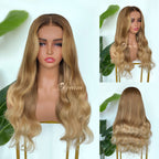 L2-06 Warm Golden Beige Blonde Body Wave Human Hair Wig