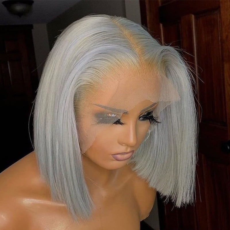 100 human hair gray wigs hotsell