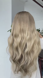 BL-01 Rooted Beige Blonde Body Wave Human Hair Wig