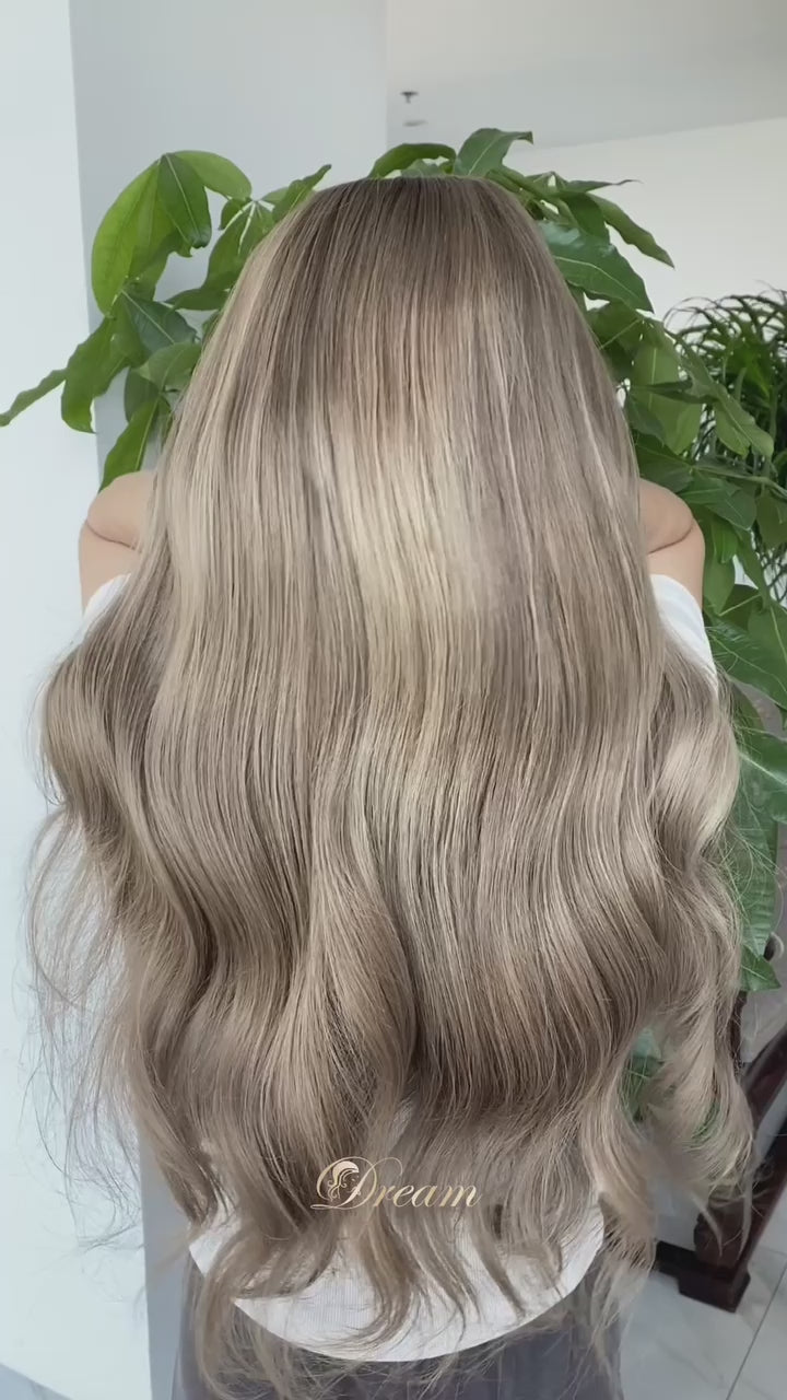 BL-05 Ash Beige Blonde Body Wave Human Hair Wig