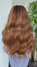 L1-02 Warm Copper Brown Body Wave Human Hair Wig