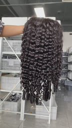 200% 3 In 1 Curly Texture Breathable Cap Half Wig Natural Color