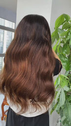 L1-12 Deep Espresso Brown Body Wave Human Hair Wig