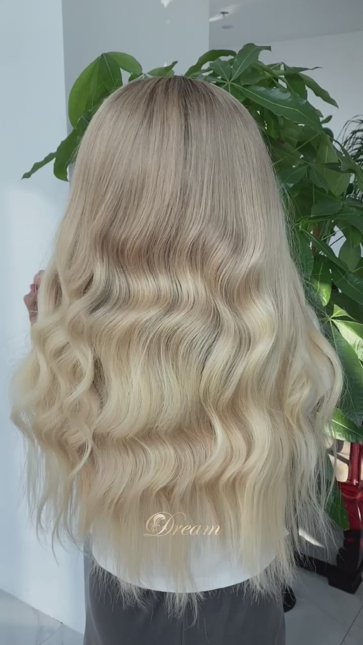 BL-06 Warm Beige Blonde Body Wave Human Hair Wig