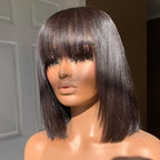 Cutie Look 13x4 Straight Bob Wig with Bang Lace Frontal Wig